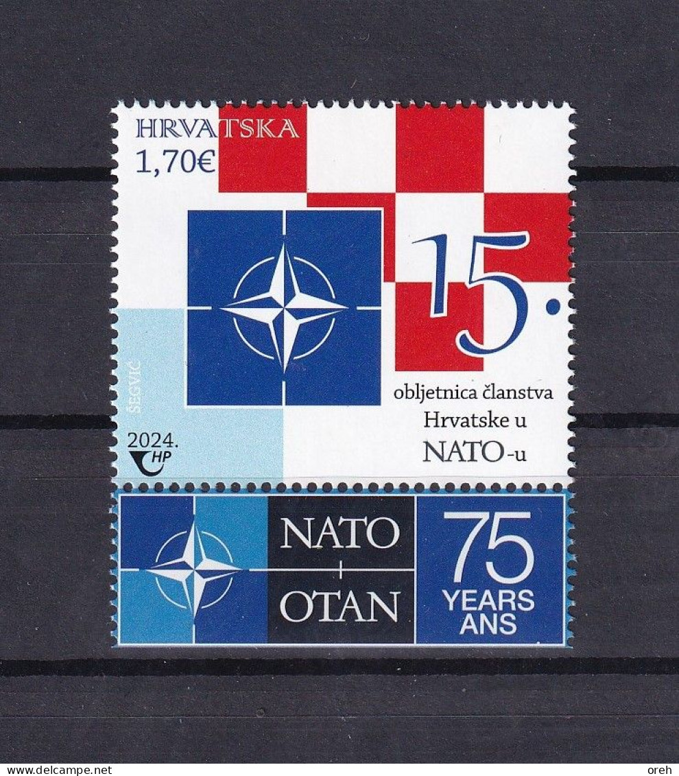 CROATIA 2024,15th ANNIVERSARY OF CROATIA'S MEMBERSHIP IN NATO,75 YEARS NATO, MNH - Croacia