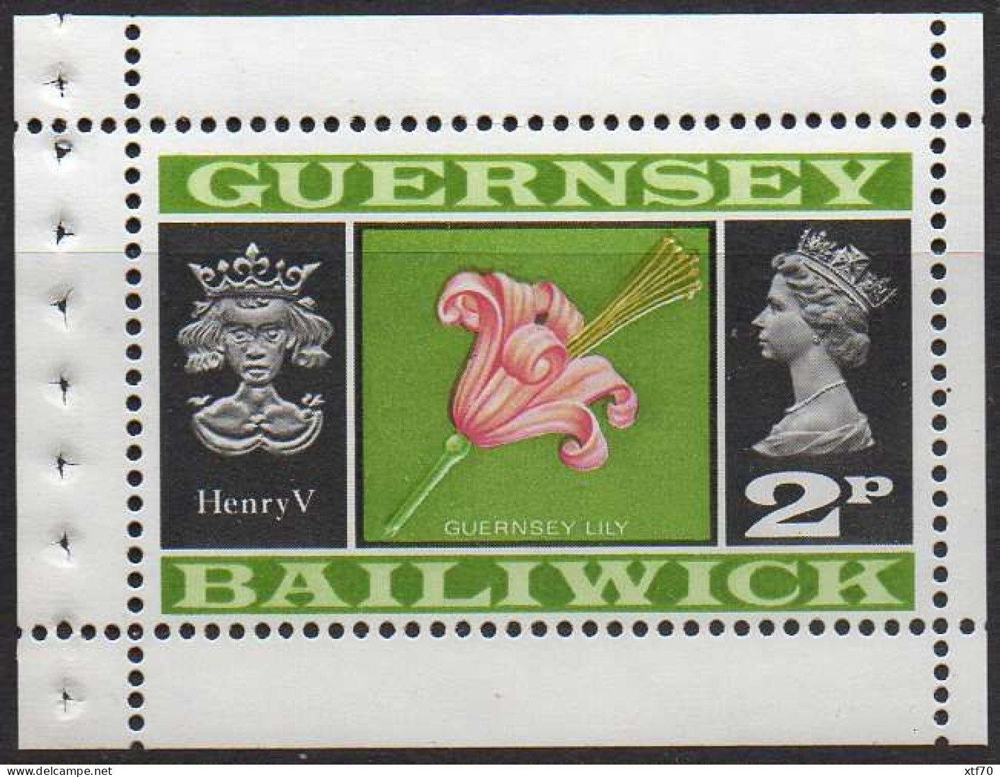 GUERNSEY 1971 2p Guernsey Lily Booklet Stamp - Guernsey