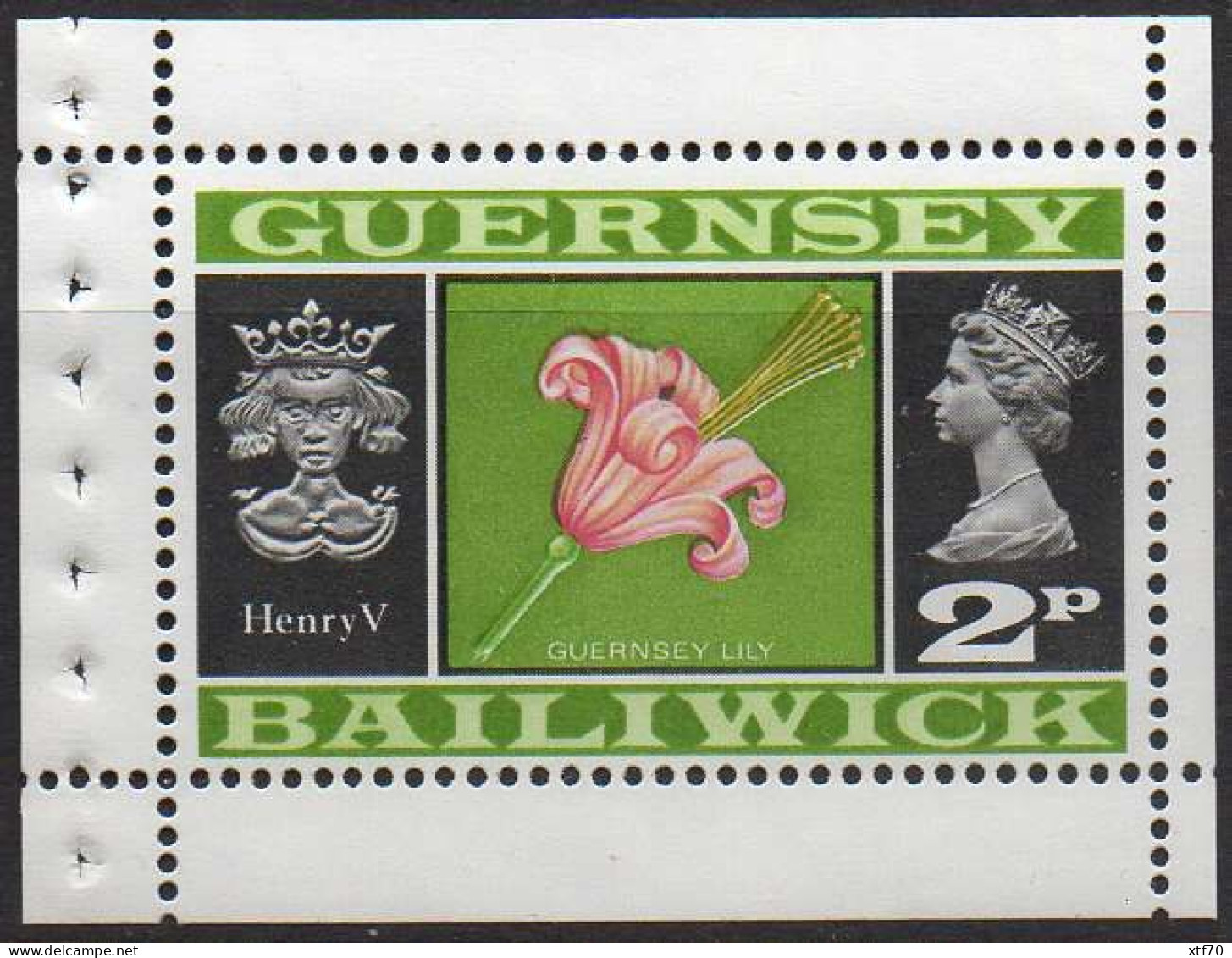 GUERNSEY 1971 2p Guernsey Lily Booklet Stamp - Guernesey