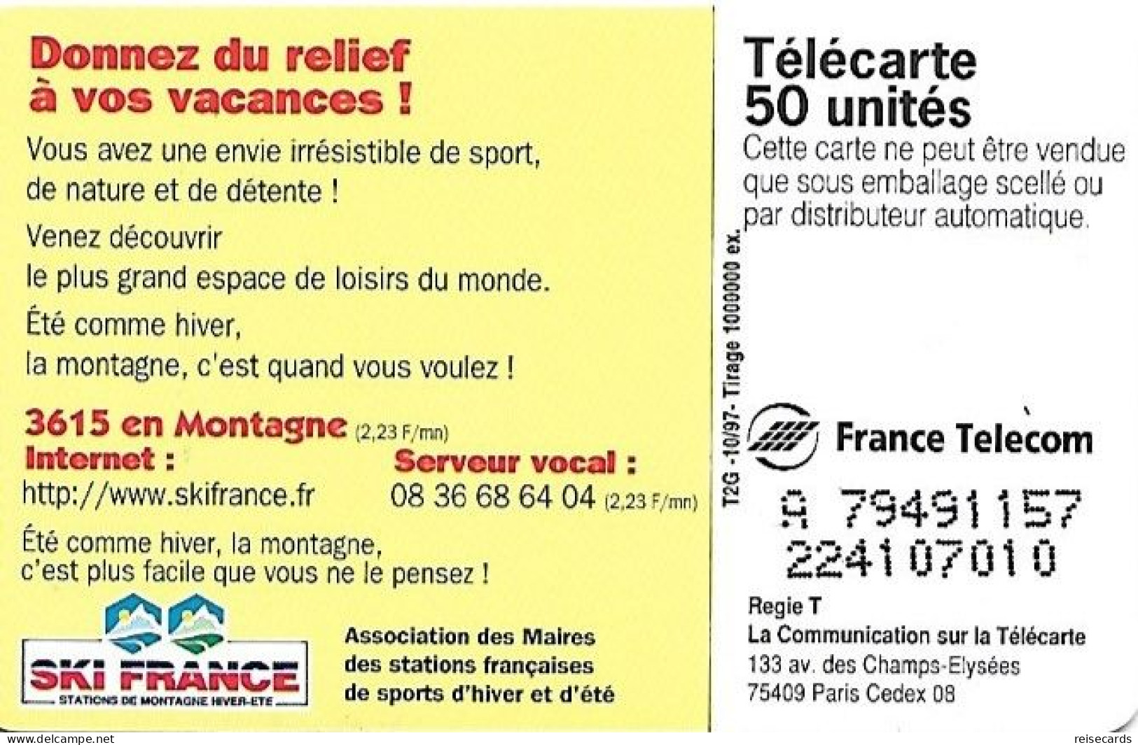 France: France Telecom 10/97 F731B Ski France - 1997