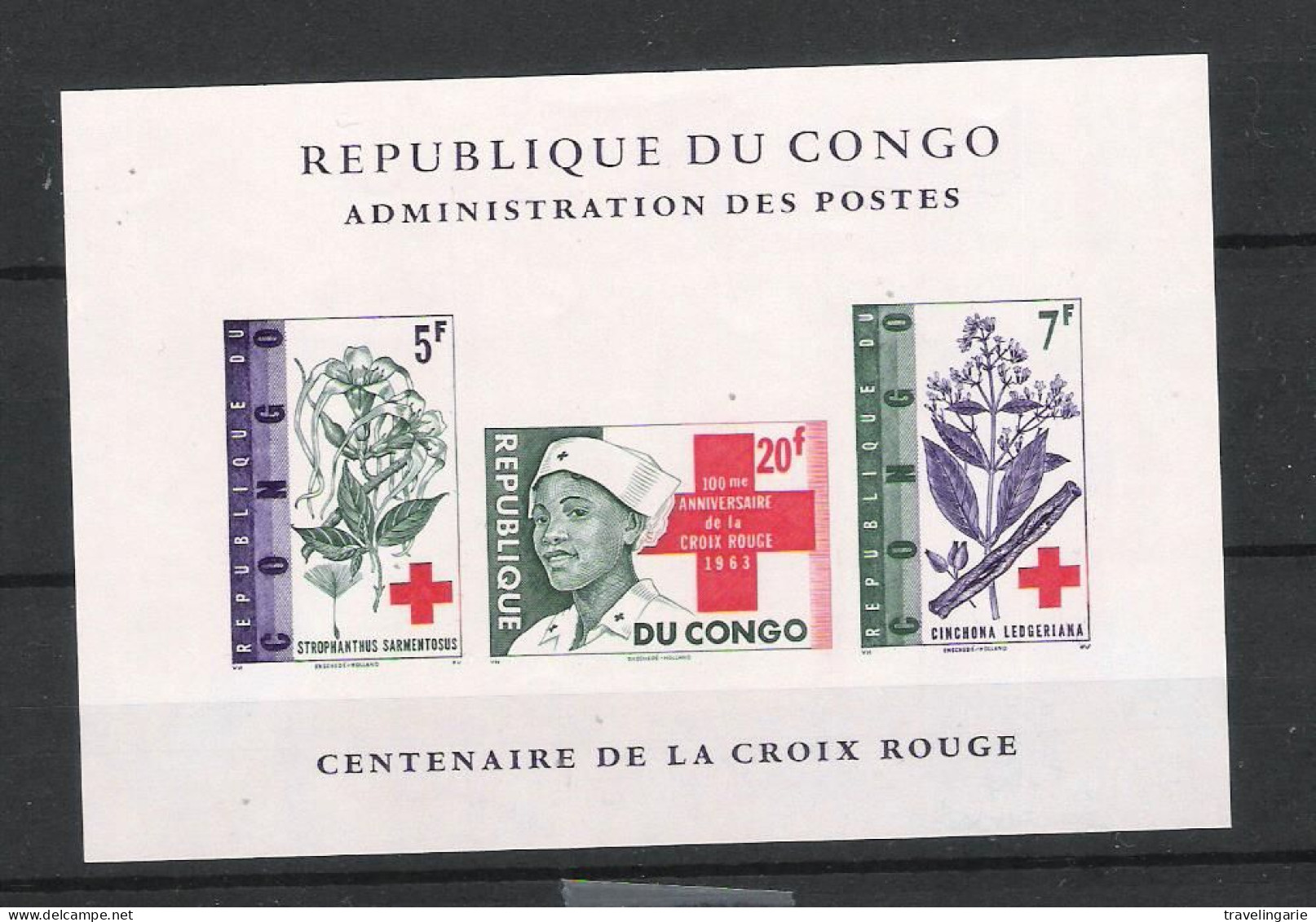 Republic Of Congo 1963 Red Cross Centenary Deluxe Sheet MNH ** - Rotes Kreuz