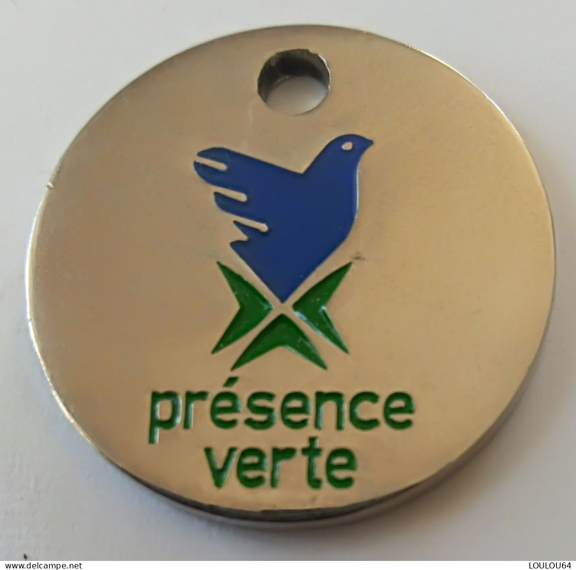 Jeton De Caddie - PRESENCE VERTE - En Métal - Neuf - (1) - - Trolley Token/Shopping Trolley Chip