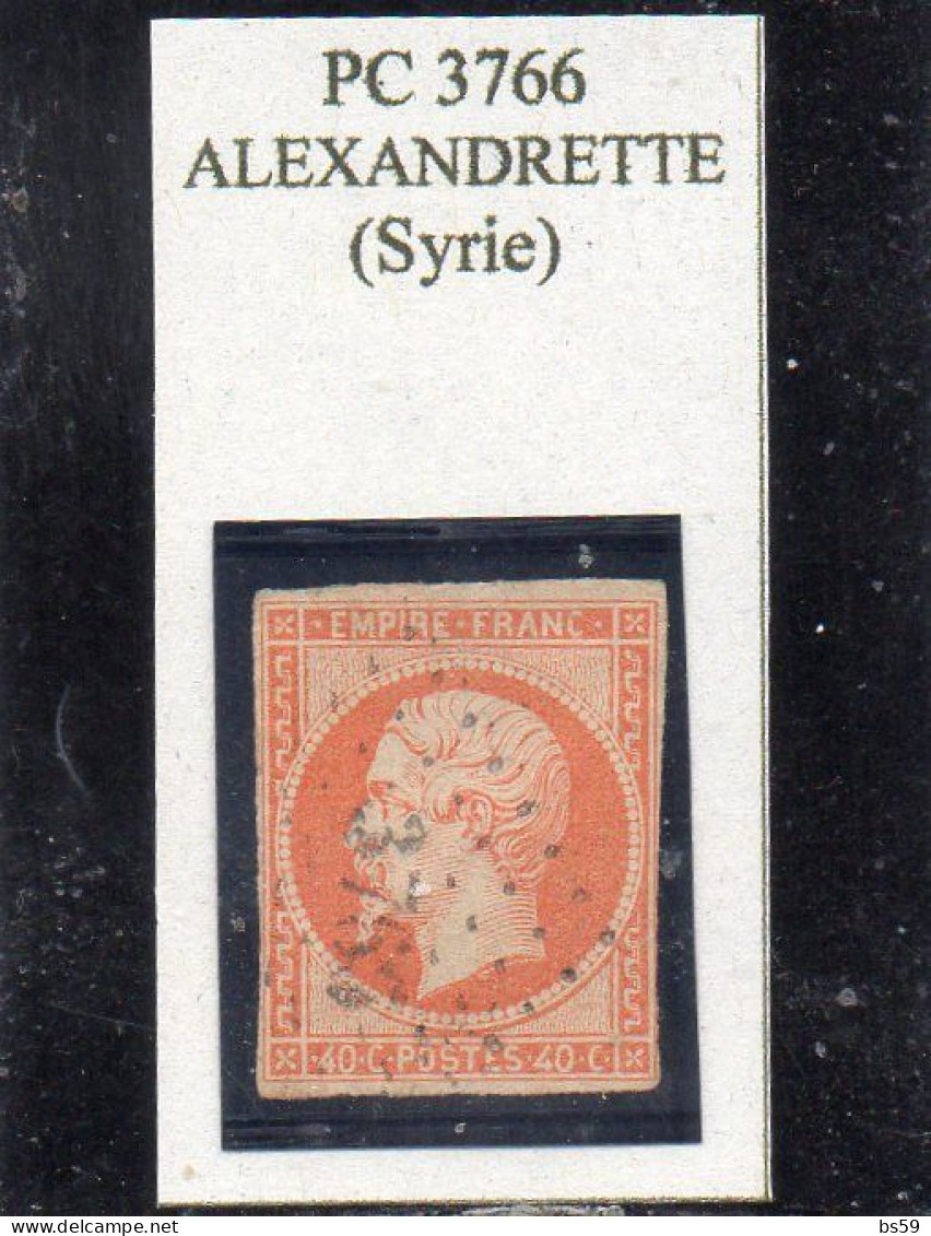 BFE - N° 16 Obl PC 3766 Alexandrette (Syrie) - 1853-1860 Napoleon III