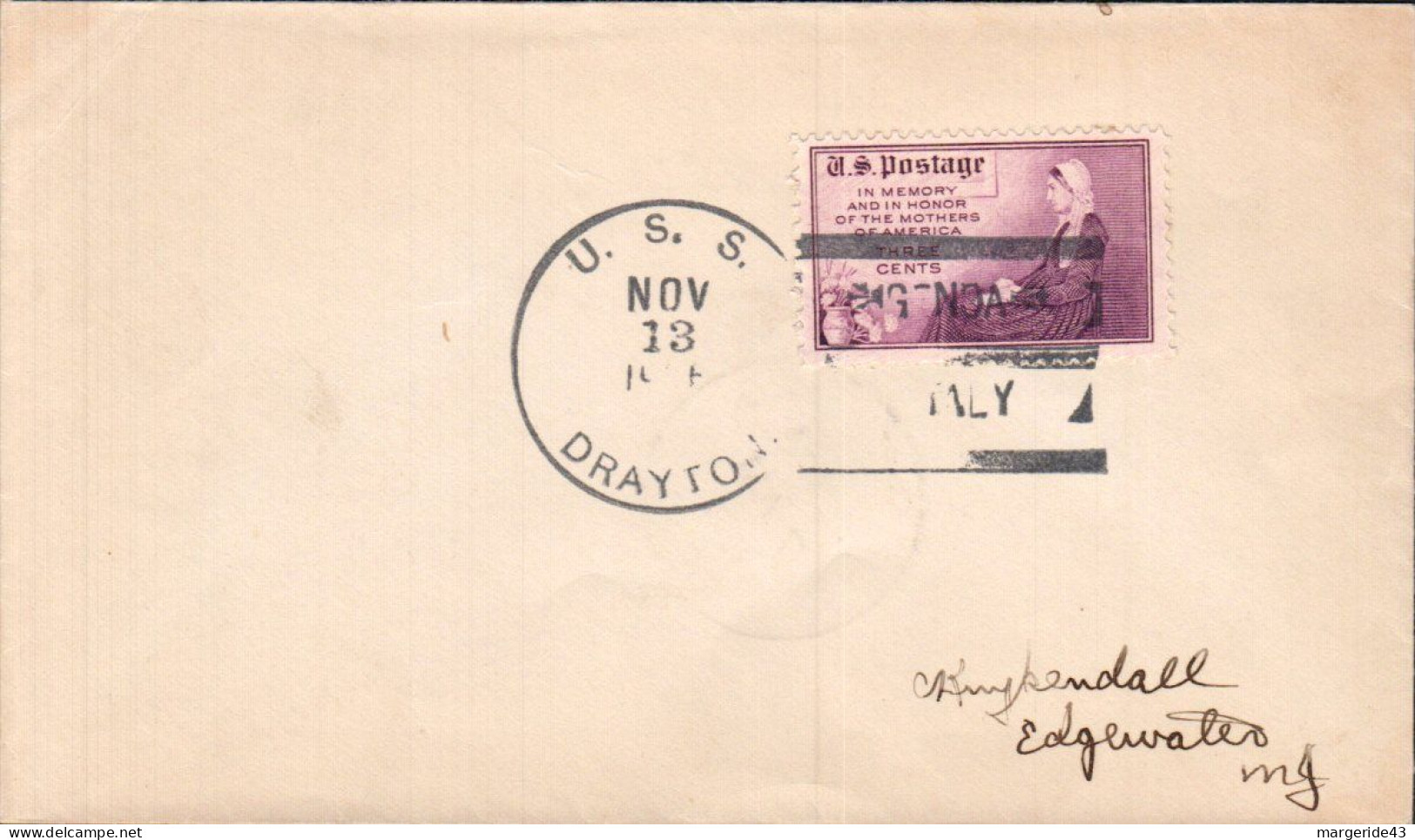 USA ETATS UNIS PLI DU NAVIRE U S S DRAYTON 1956 - Storia Postale