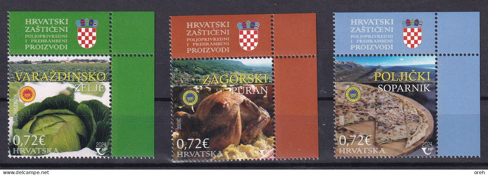 CROATIA 2024,FOOD,GASTRONOMY,CROATIAN PROTECTED FOOD PRODUCTS, MNH - Croatie