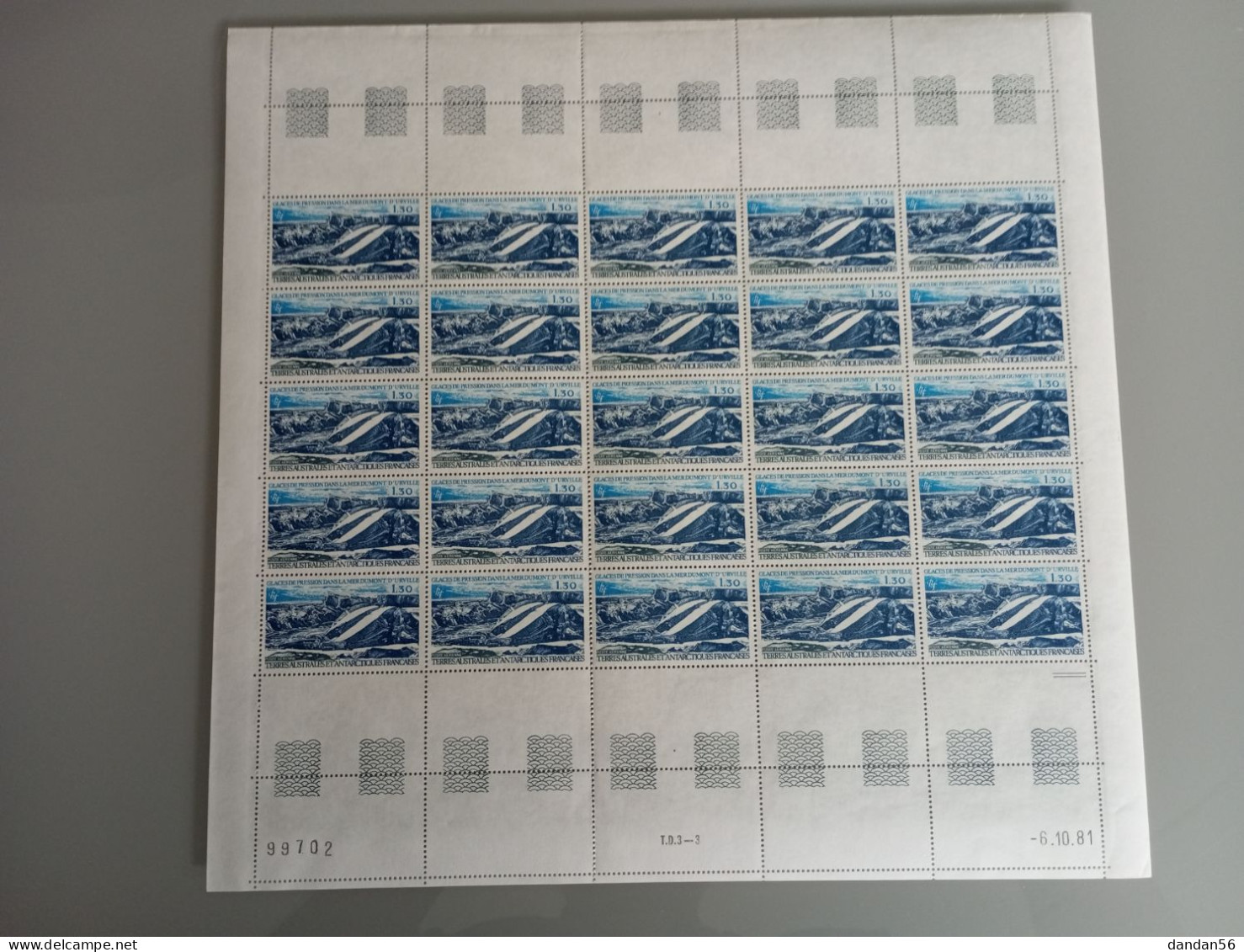 TAAF FSAT 1981 Yvert PA 66 ** MNH X 25   Cote 32.50 €  Glaces De Pression Je Liquide - Airmail