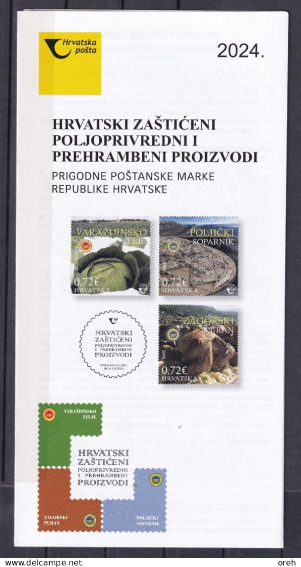 CROATIA 2024,FOOD,GASTRONOMY,CROATIAN PROTECTED FOOD PRODUCTS, MNH - Alimentation