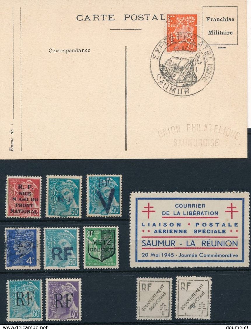 AB-507: FRANCE:  Libération  Lot Divers **/*o (12 Timbres Et Docs) - Libération