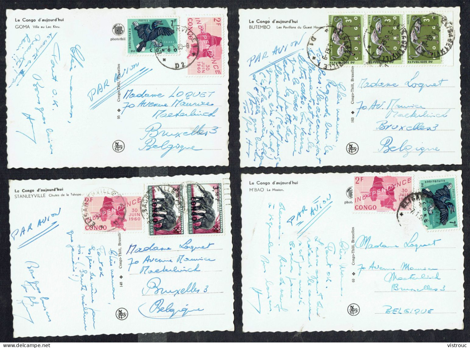 8 CP Diverses: CONGO - STANLEYVILLE, M'BAO, GOMA, BUTEMBO Et Divers -  Circulated - Circulé - Gelaufen - 1963-64. - Congo Belge