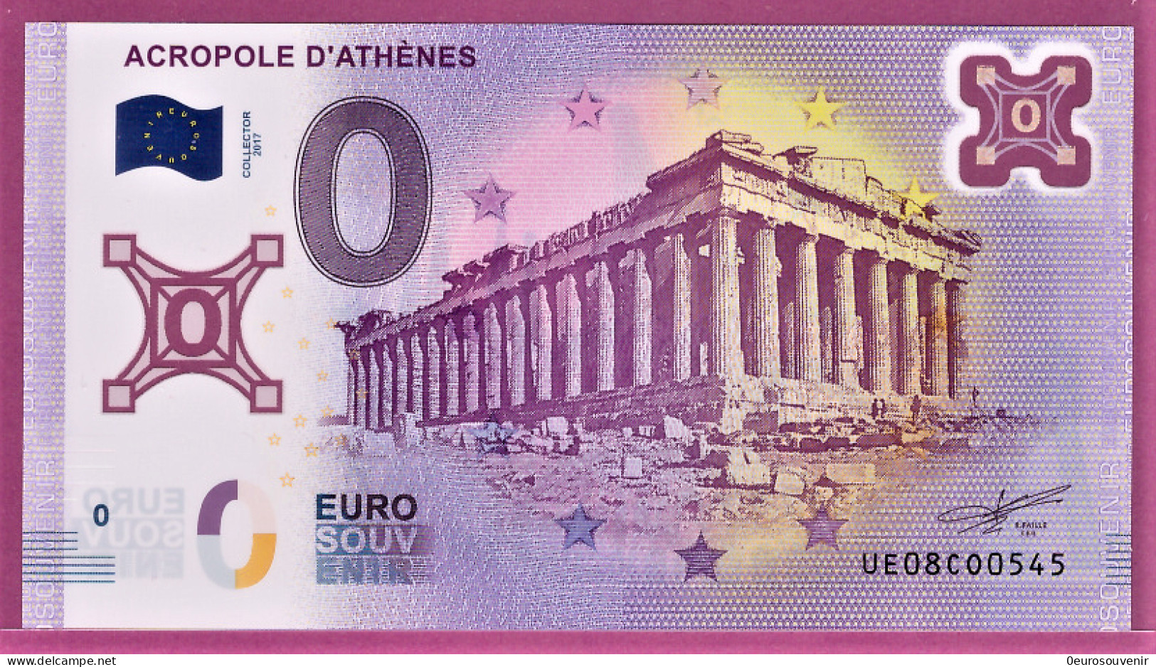 0-Euro UE08CO Polymer Ausgabe Collector 2017 ACROPOLE D'ATHÈNES - Privatentwürfe