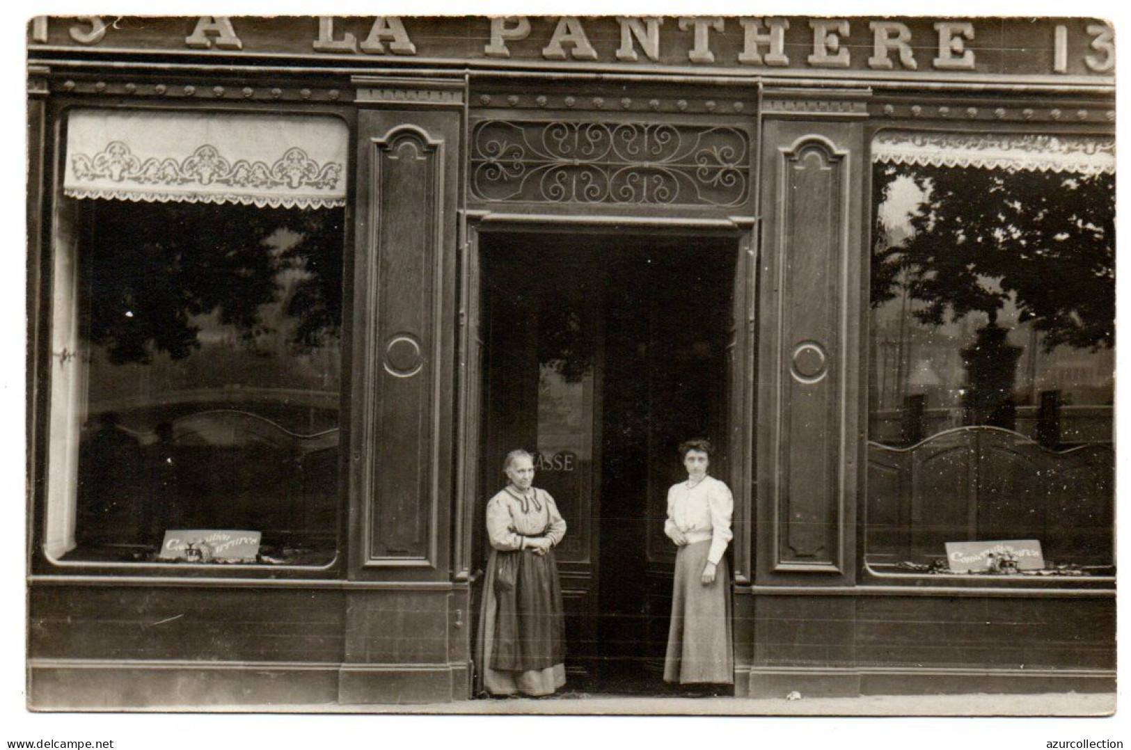 Devanture Magasin De Fourrure " A La Panthère ". Carte Photo Animée Non Située - Negozi