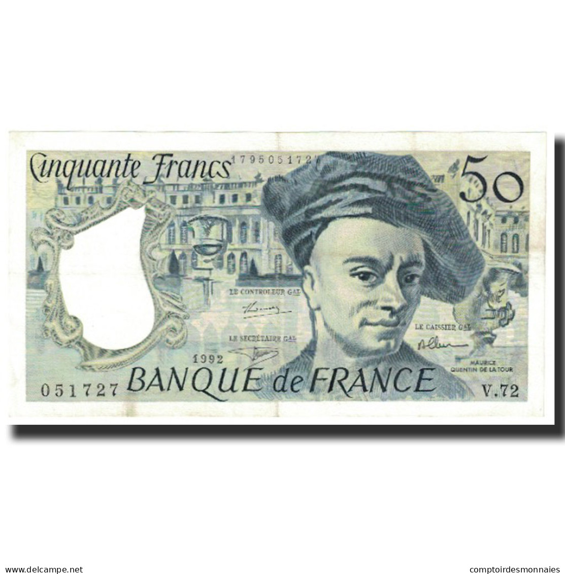 France, 50 Francs, Quentin De La Tour, 1992, 1992, SUP, Fayette:67.18, KM:152f - 50 F 1976-1992 ''Quentin De La Tour''