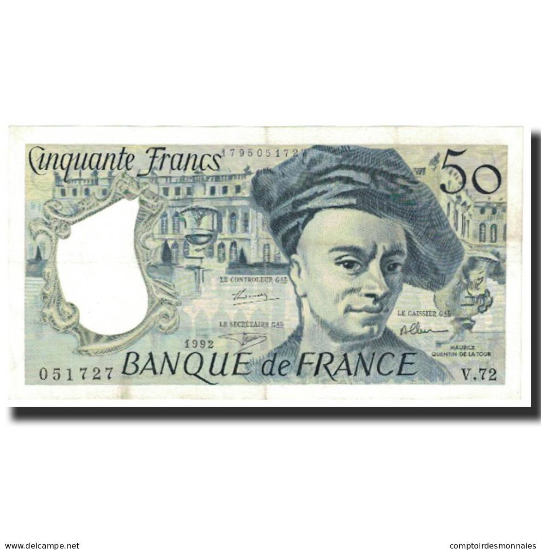 France, 50 Francs, Quentin De La Tour, 1992, 1992, SUP, Fayette:67.18, KM:152f - 50 F 1976-1992 ''quentin De La Tour''