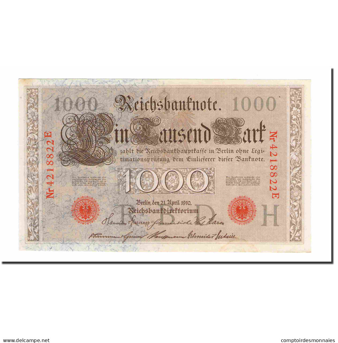 Billet, Allemagne, 1000 Mark, 1910, 1910-04-21, KM:44b, SUP+ - 1000 Mark