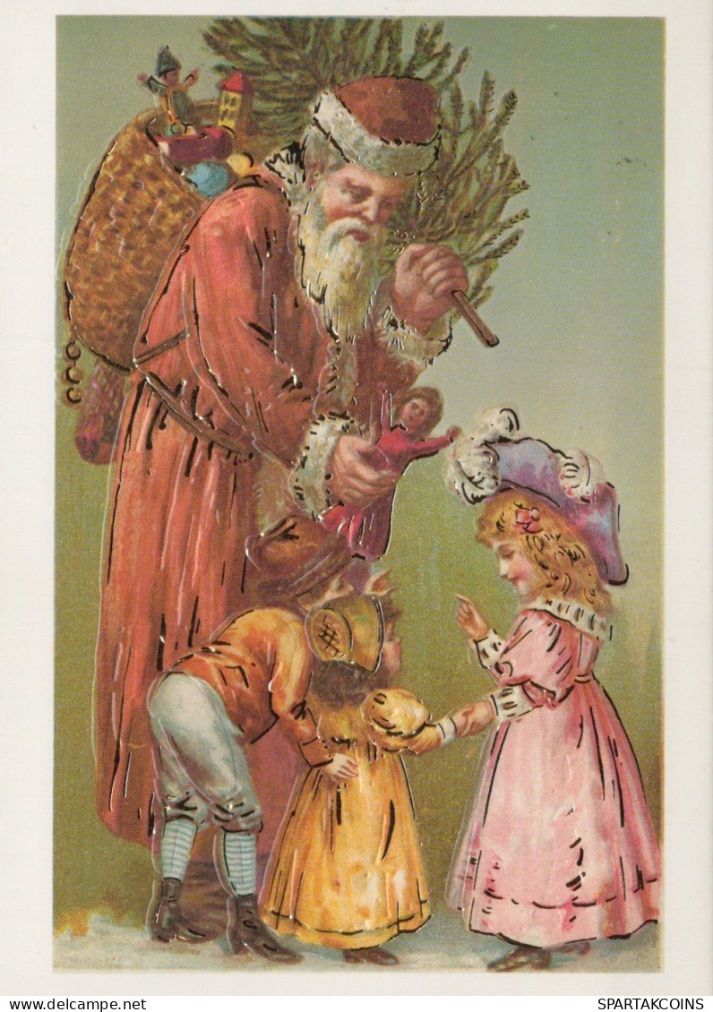 SANTA CLAUS CHILDREN CHRISTMAS Holidays Vintage Postcard CPSM #PAK376.GB - Santa Claus