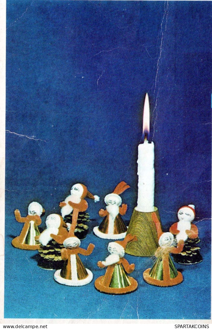 Feliz Año Navidad VELA Vintage Tarjeta Postal CPSMPF #PKD165.ES - Neujahr