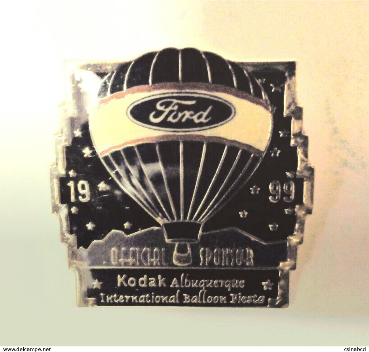 1999 Kodak Albuquerque OFFICIAL SPONSOR FORD International Balloon Fiesta Hot Air Ballon AIBF Pin Badge - Transports