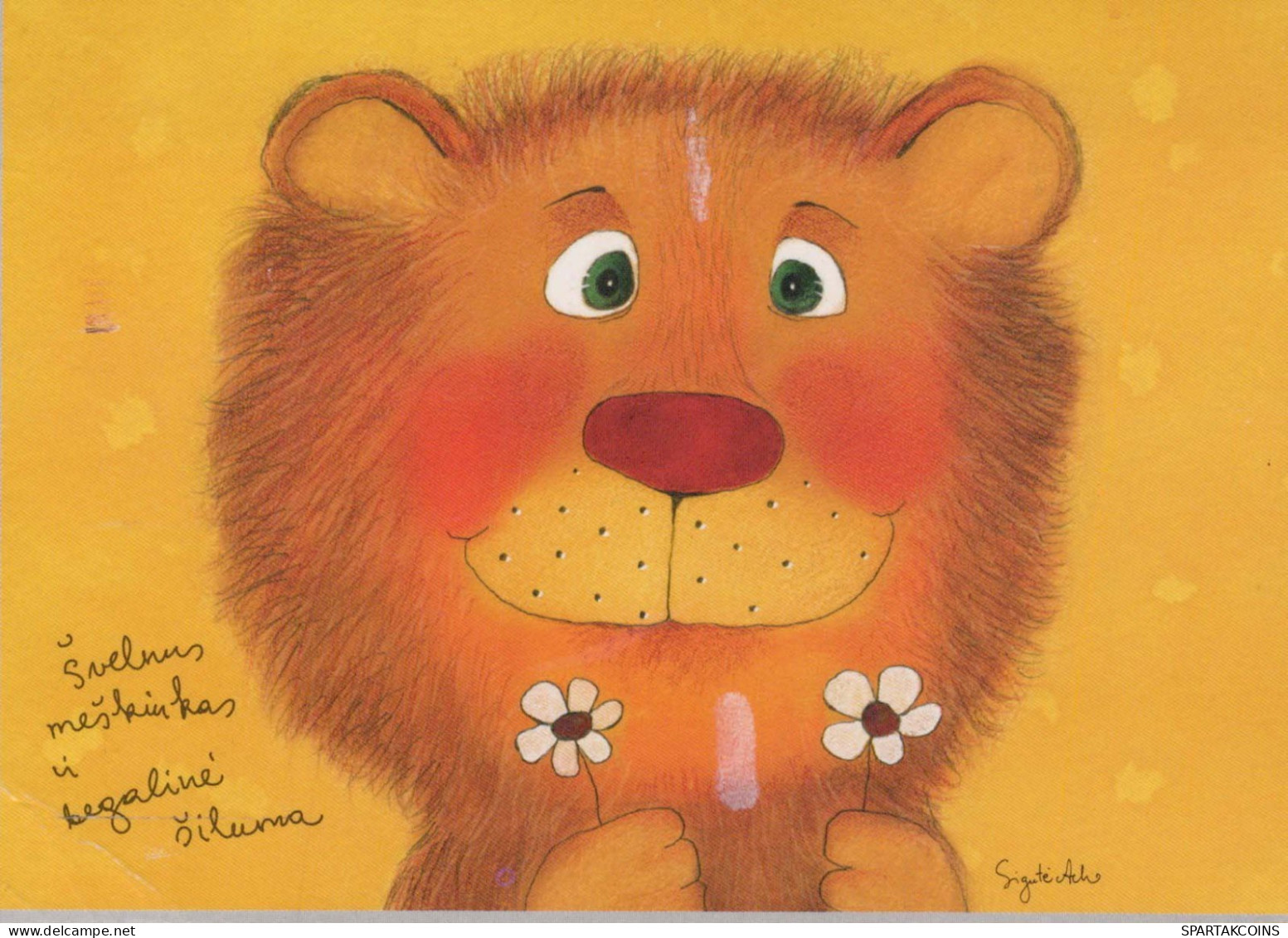 LEÓN Animales Vintage Tarjeta Postal CPSM #PBS028.ES - Lions