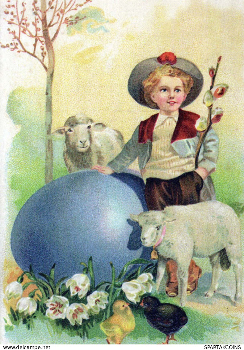 PASCUA NIÑOS HUEVO Vintage Tarjeta Postal CPSM #PBO285.ES - Ostern