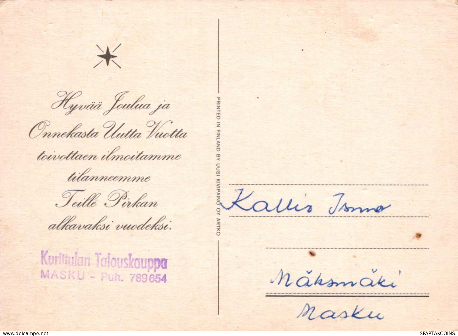 Feliz Año Navidad VELA Vintage Tarjeta Postal CPSM #PBN849.ES - Neujahr