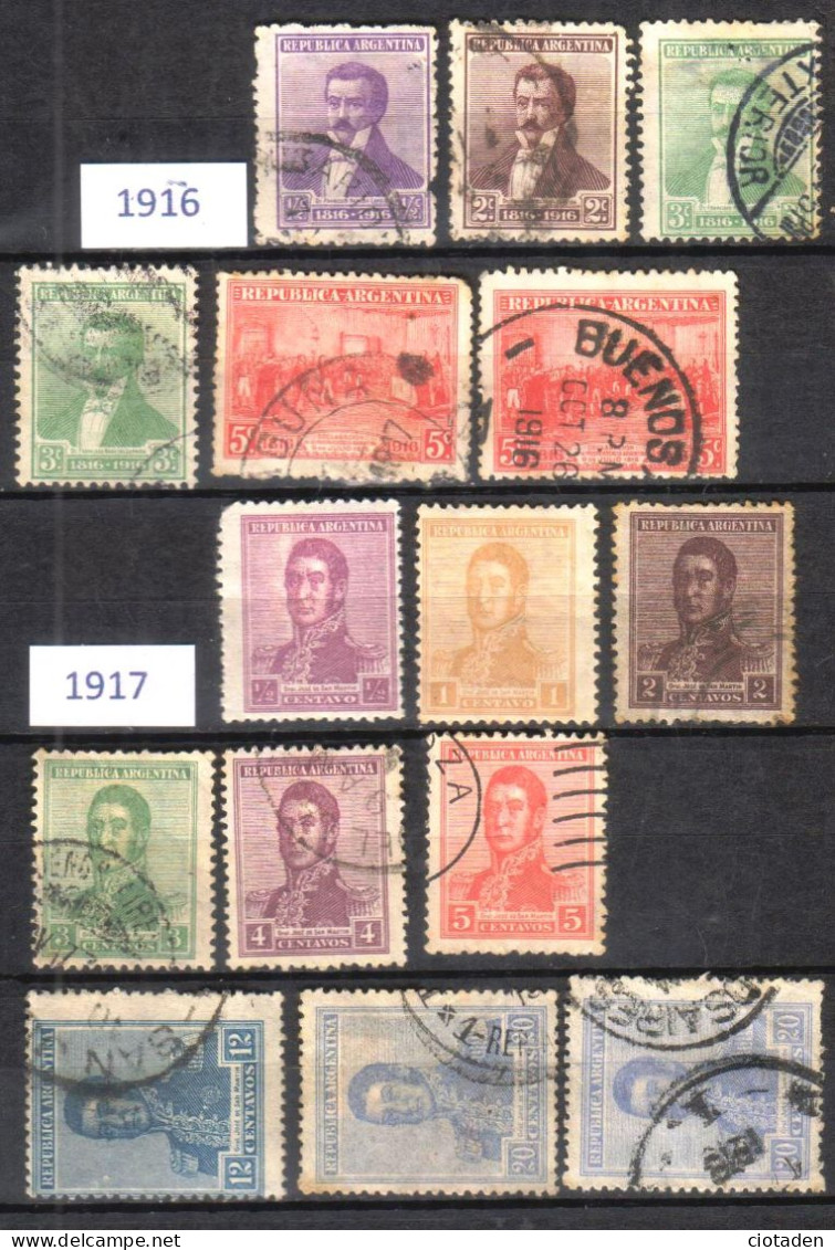 Argentine - 1916 100° Anniversaire De L'Indépendance - 15 Timbres - Used Stamps