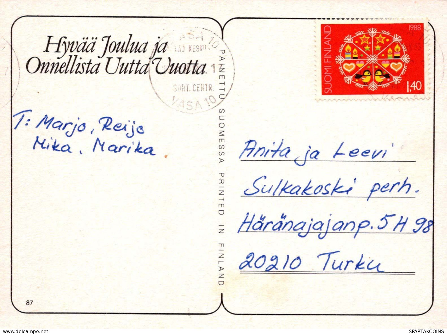 PAPÁ NOEL Feliz Año Navidad Vintage Tarjeta Postal CPSM #PBL490.ES - Santa Claus