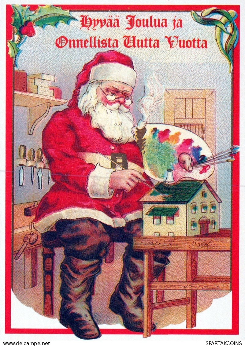 PAPÁ NOEL NAVIDAD Fiesta Vintage Tarjeta Postal CPSM #PAK703.ES - Santa Claus