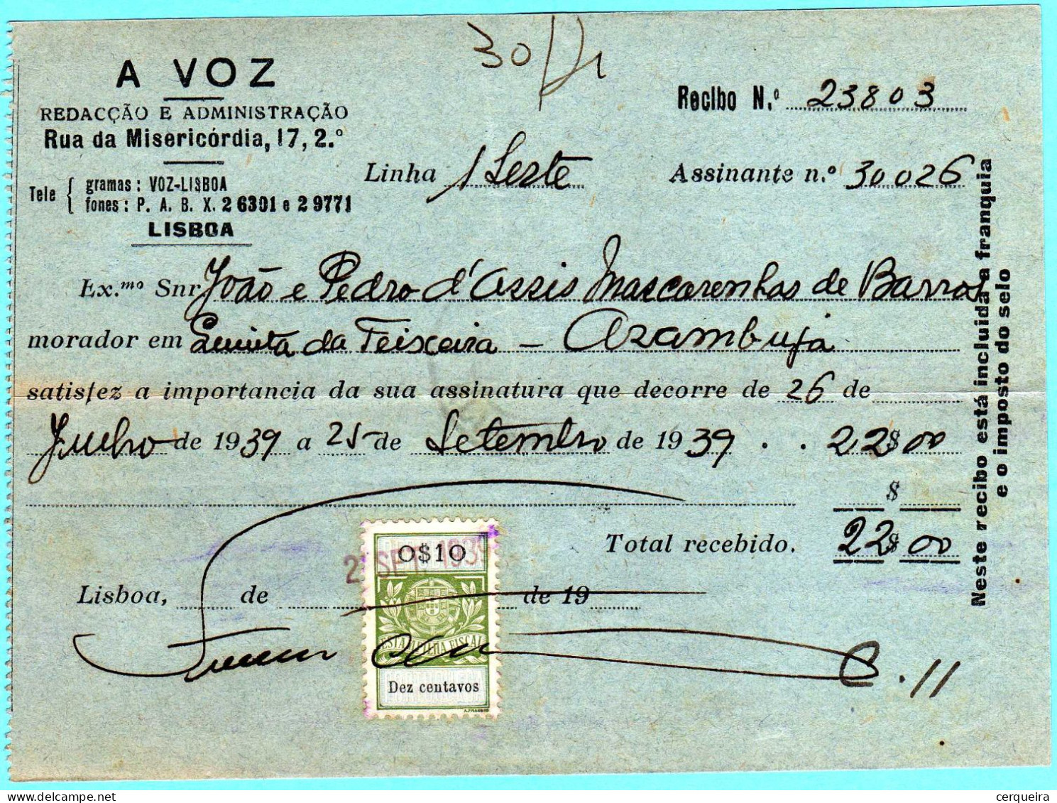 A  VOZ - Cartas & Documentos