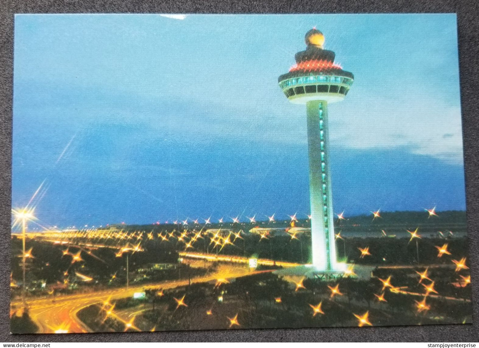 Singapore Night Scene Of Changi Airport Aviation (postcard) MNH *imprint Stamp - Singapore (1959-...)