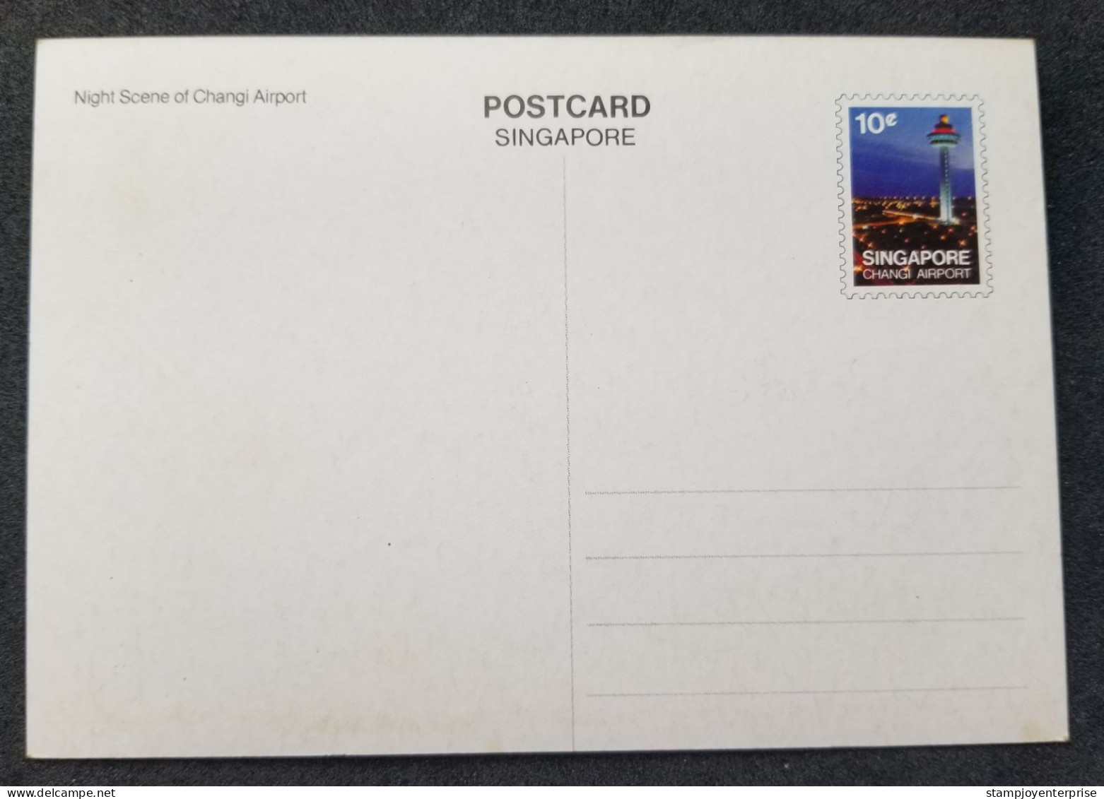 Singapore Night Scene Of Changi Airport Aviation (postcard) MNH *imprint Stamp - Singapur (1959-...)