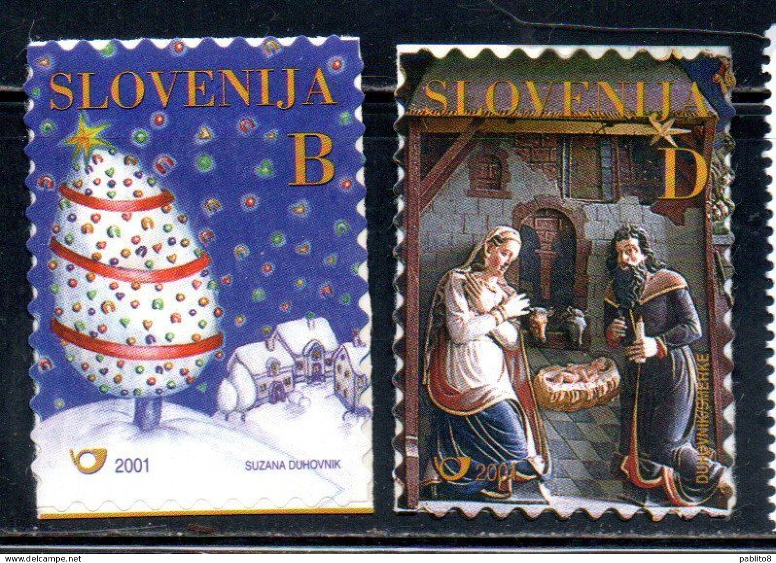 SLOVENIA SLOVENIJA SLOVENIE SLOWENIEN 2001 CHRISTMAS NATALE NOEL WEIHNACHTEN NAVIDAD COMPLETE SET SERIE COMPLETA MNH - Slovenië