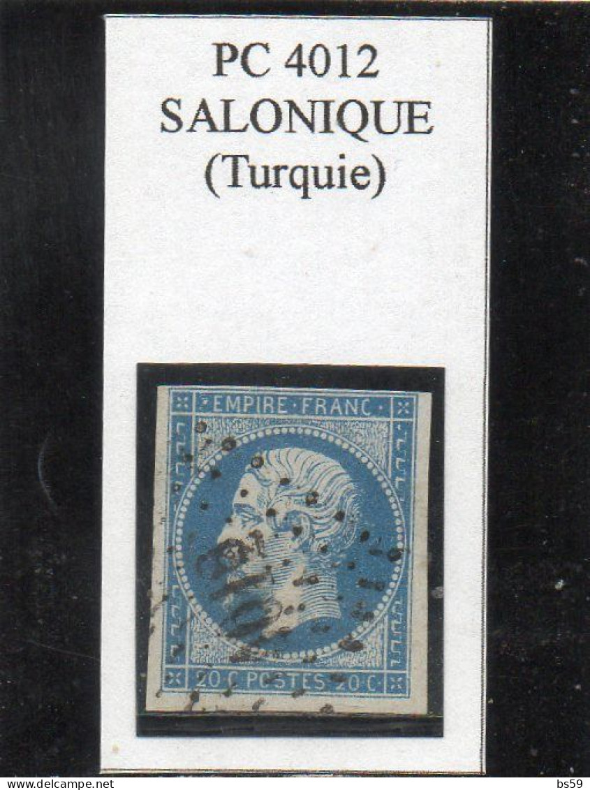 BFE - N° 14A Obl PC 4012 Salonique (Turquie) - 1853-1860 Napoleon III