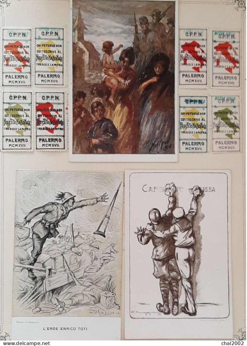 C.P.P.N  PALERMO   21 Vignettes Différentes Plus 6 Cartes Postales - War Propaganda