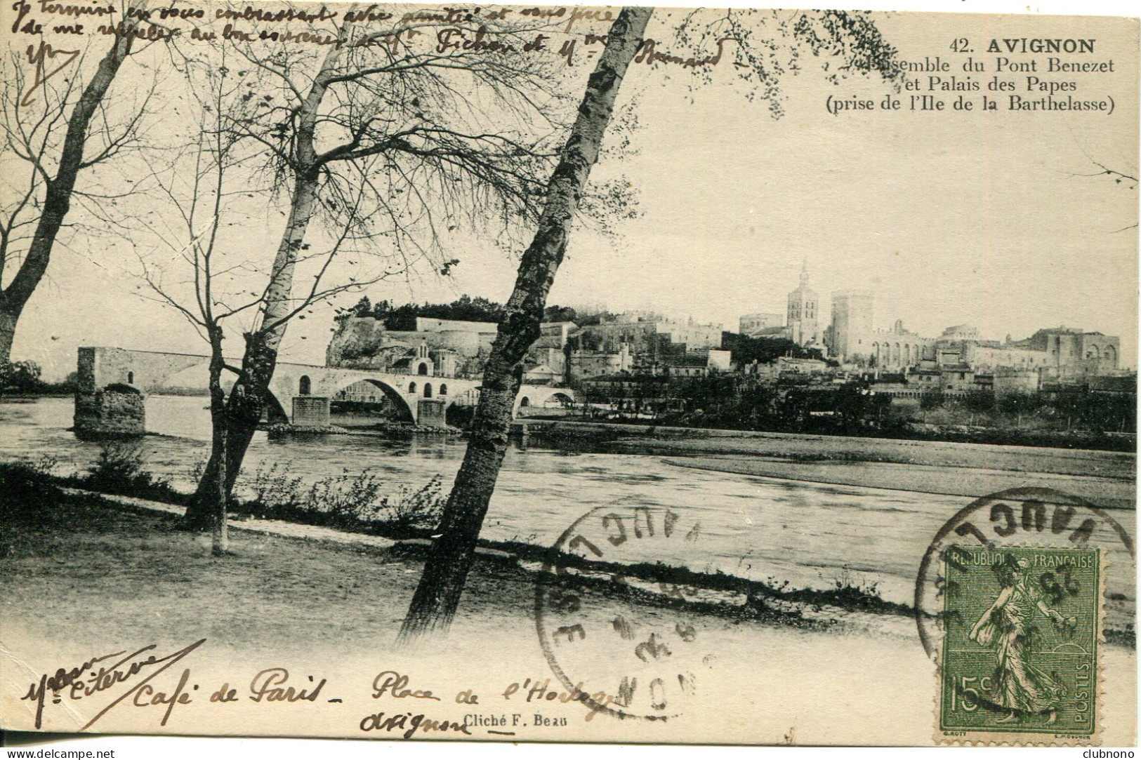 CPA - AVIGNON - ENSEMBLE DU PONT BENEZET ET PALAIS DES PAPES - Avignon (Palais & Pont)