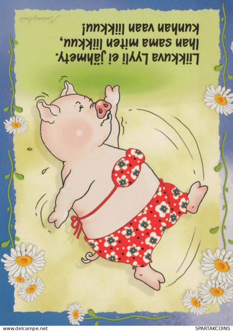 PIGS Tier Vintage Ansichtskarte Postkarte CPSM #PBR744.DE - Schweine
