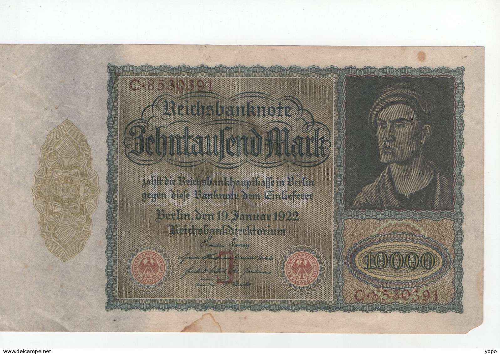 Billet 10000  Mark De 1922, Marque I - 10000 Mark