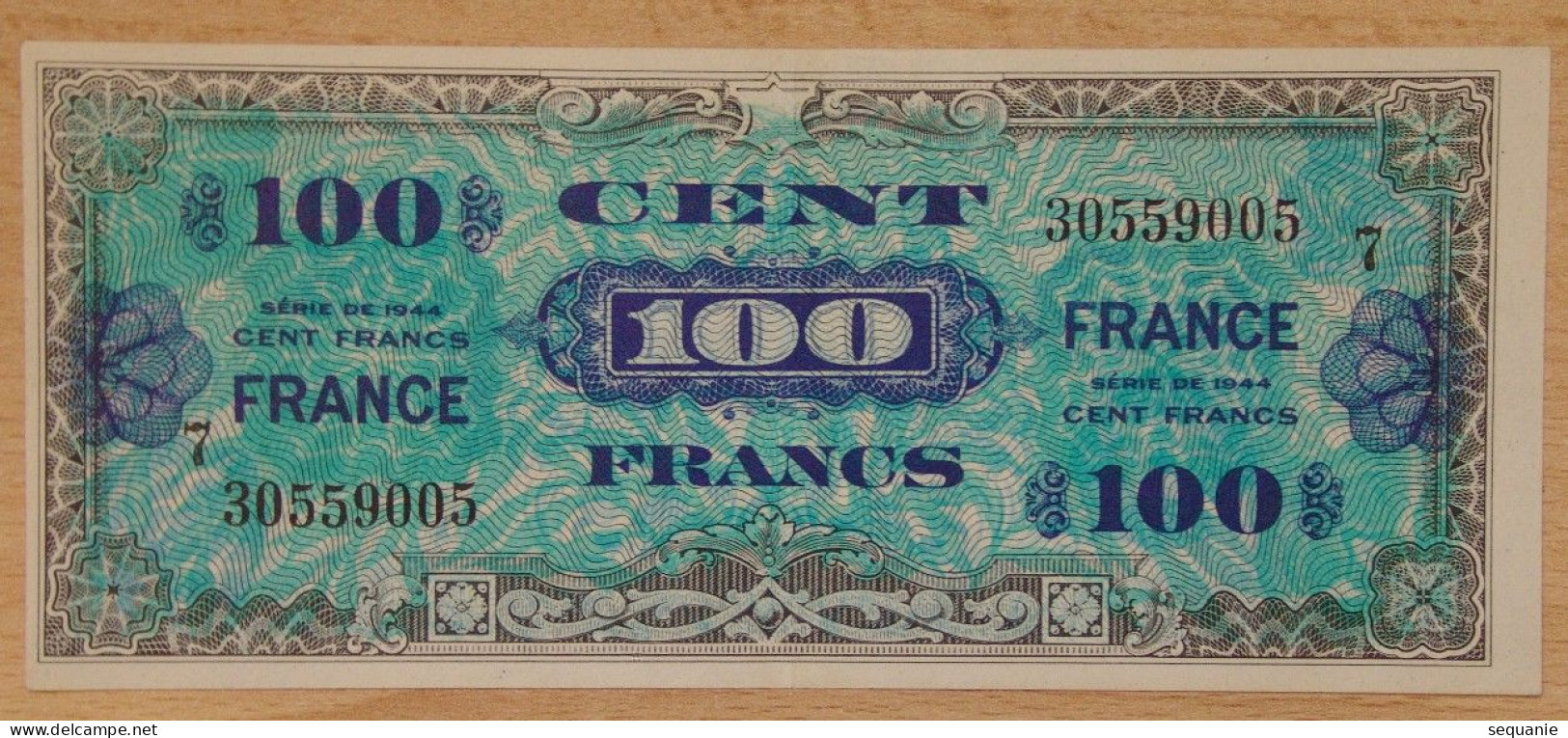 100 Francs Verso France 1945 Série 7 - 1945 Verso France