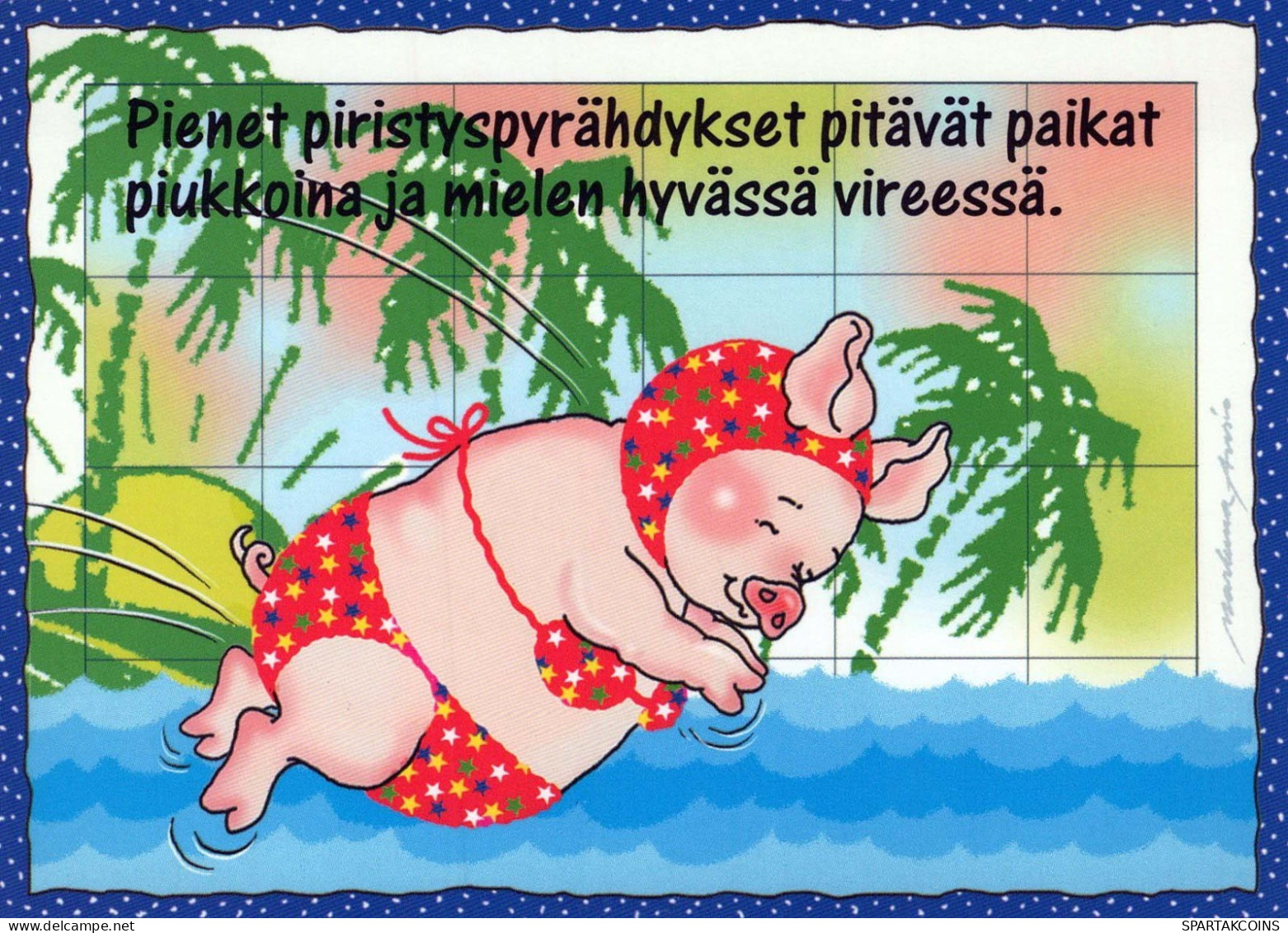 MAIALE Animale Vintage Cartolina CPSM #PBR745.IT - Schweine