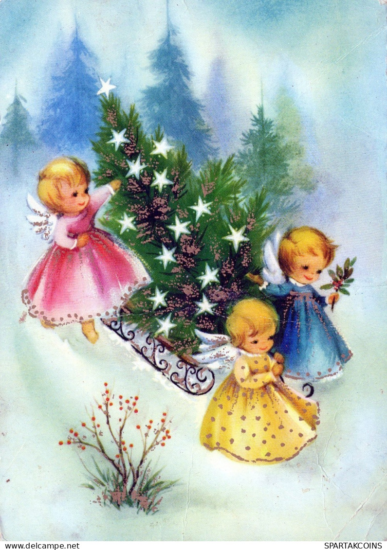 ANGELO Buon Anno Natale Vintage Cartolina CPSM #PAG941.IT - Engel