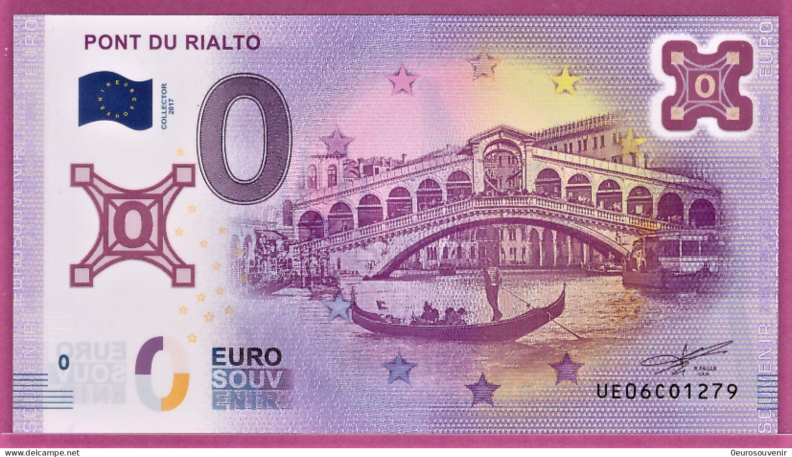 0-Euro UE06CO Polymer Ausgabe Collector 2017 PONT DU RIALTO VENEDIG ITALIEN - Essais Privés / Non-officiels