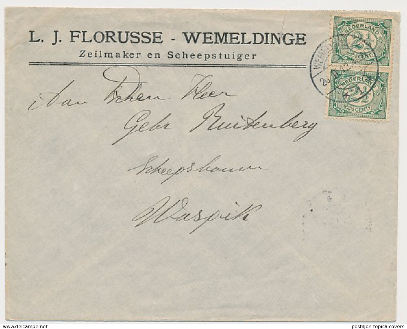 Firma Envelop Wemeldinge 1912 - Zeilmaker - Scheepstuiger - Ohne Zuordnung