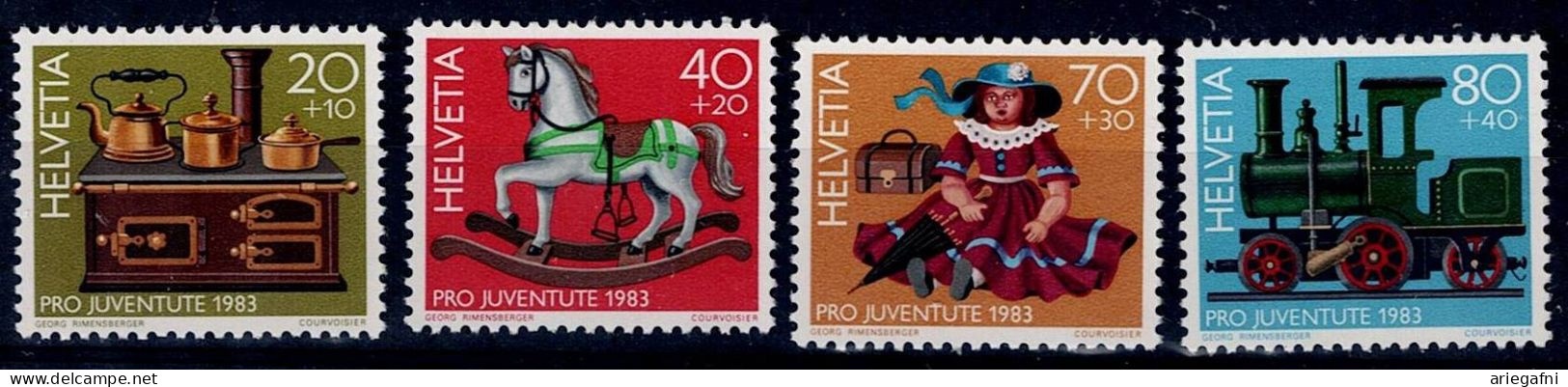 SWITZERLAND 1983 PRO JUVENTUTE OLD CHILDREN'S TOYS MI No 1260-3 MNH VF!! - Unused Stamps