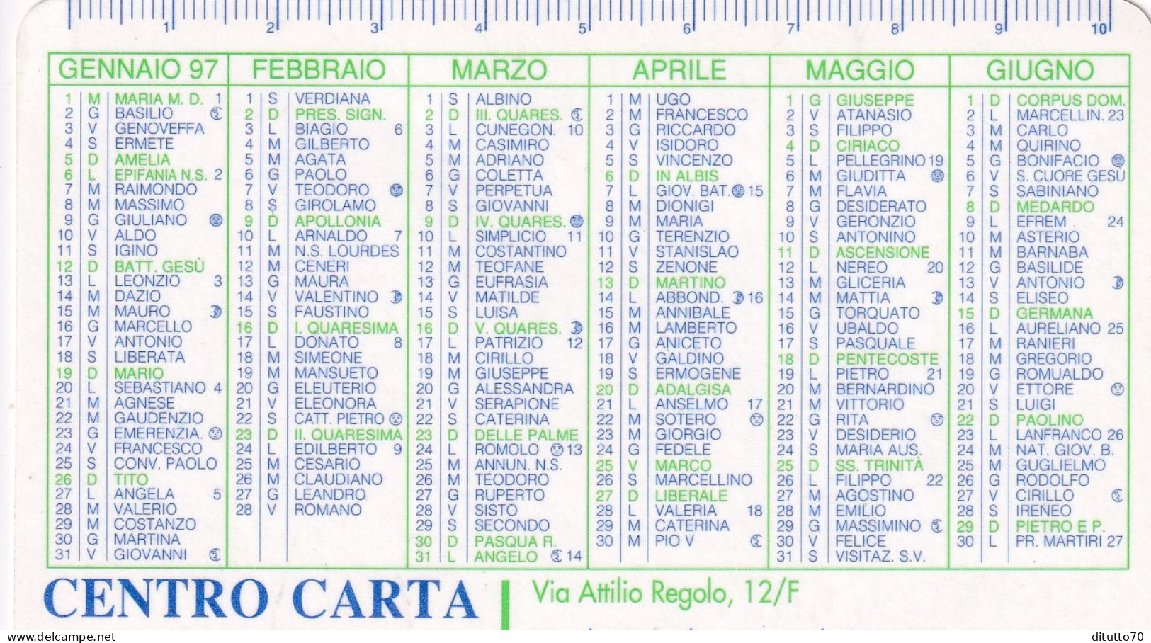 Calendarietto - Centro Carta - Anno 1997 - Small : 1991-00