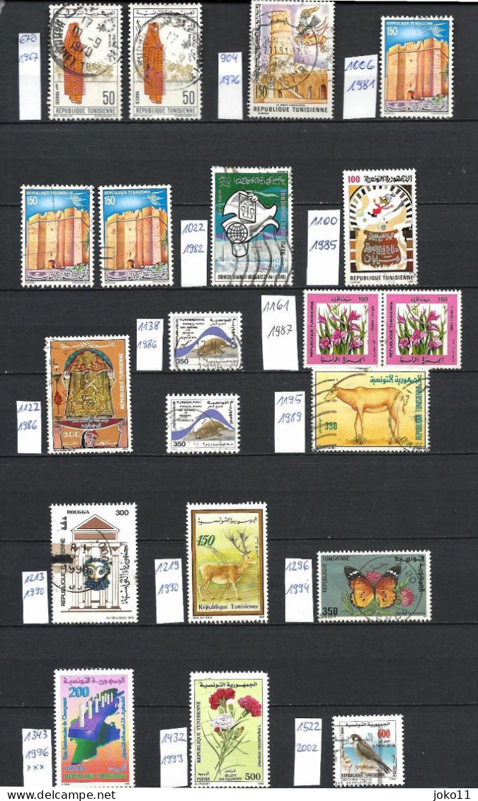 Tunesien, 1967-2002, 18 Marken Gestempelt + Postfrisch - Tunisia