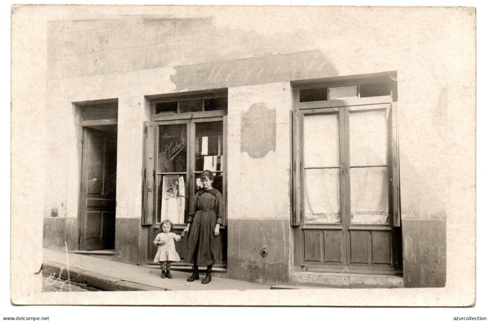 Devanture De Mercerie. Maison Platret. Carte Photo Animée Non Située - Magasins