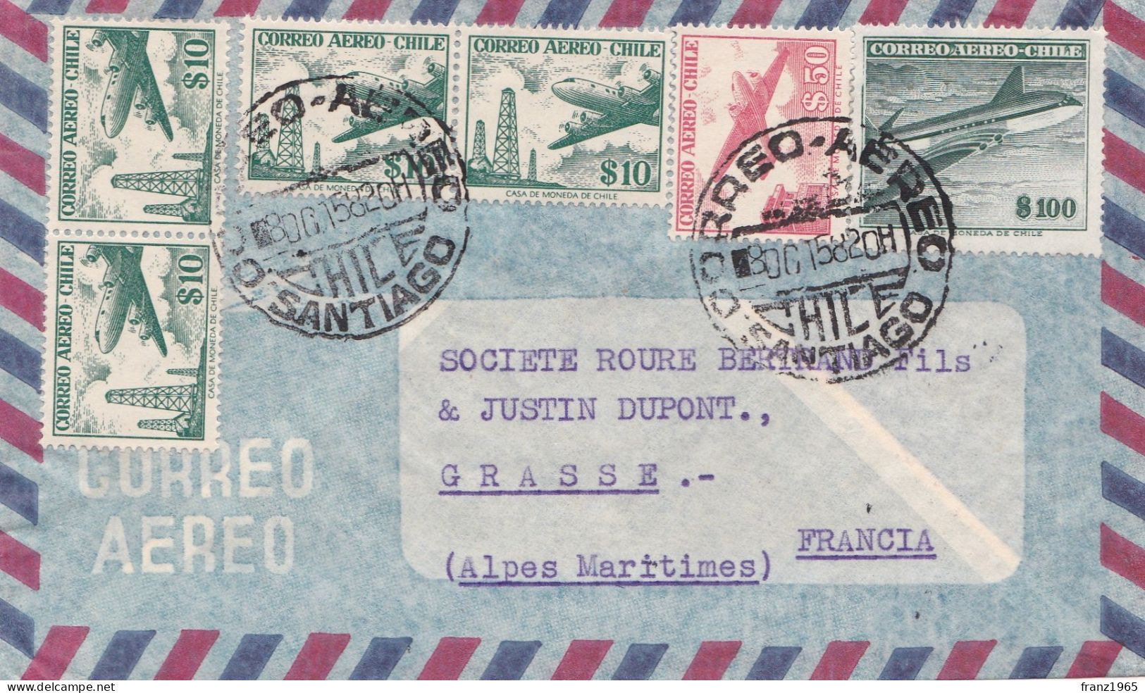 From Chile To France - 1958 - Chile