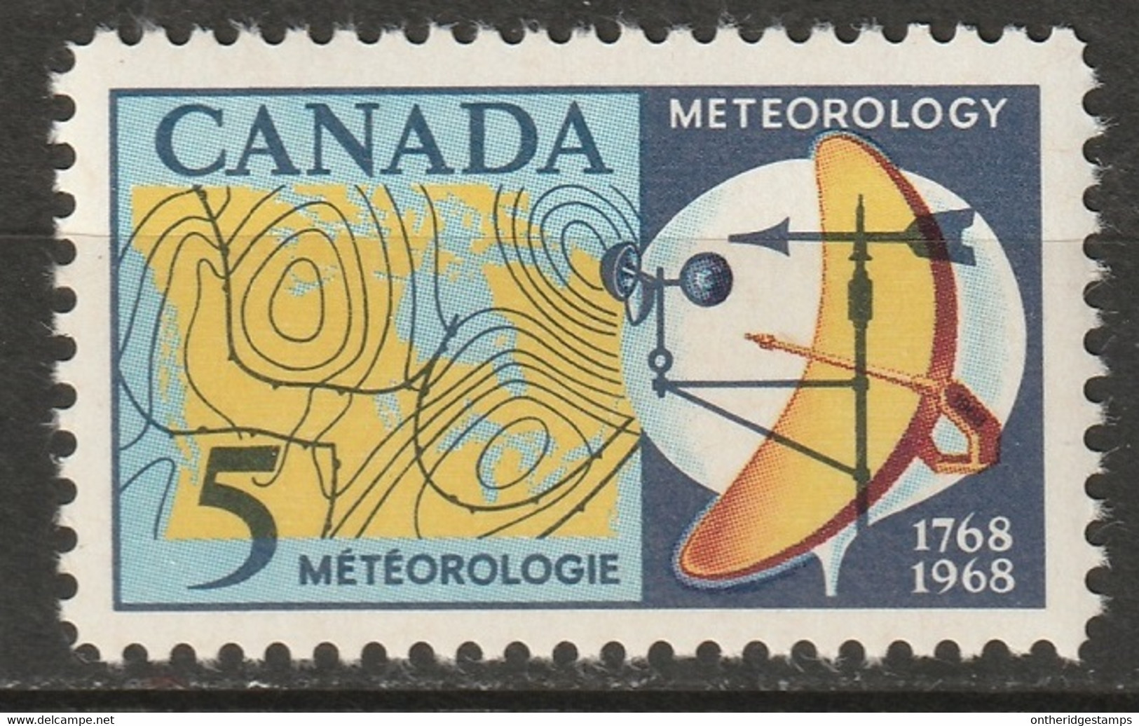 Canada 1968 Sc 479ii  MNH** "red Over Blue" Variety - Ongebruikt