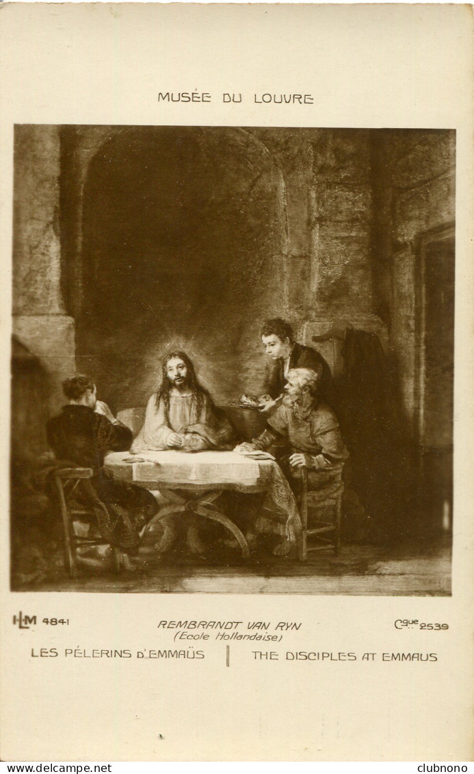 CPA - PARIS - MUSEE DU LOUVRE - LES PELERINS D'EMMAUS (REMBRANDT) - Louvre