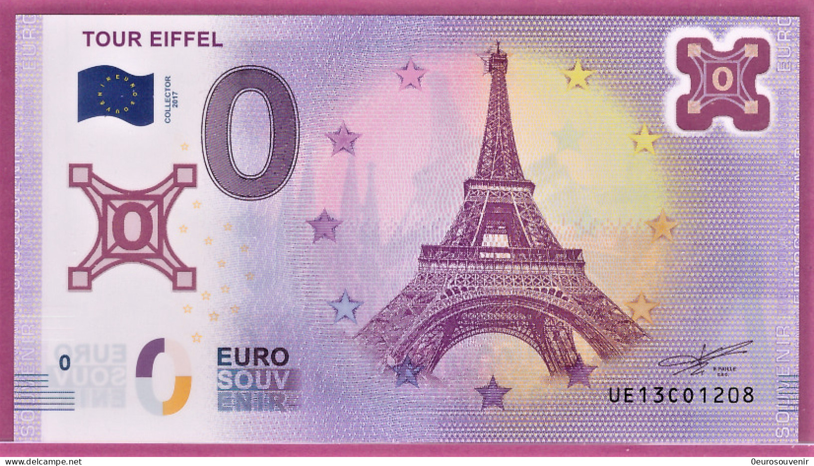 0-Euro UE13CO Polymer Ausgabe Collector 2017 TOUR EIFFEL PARIS FRANCE - Privatentwürfe