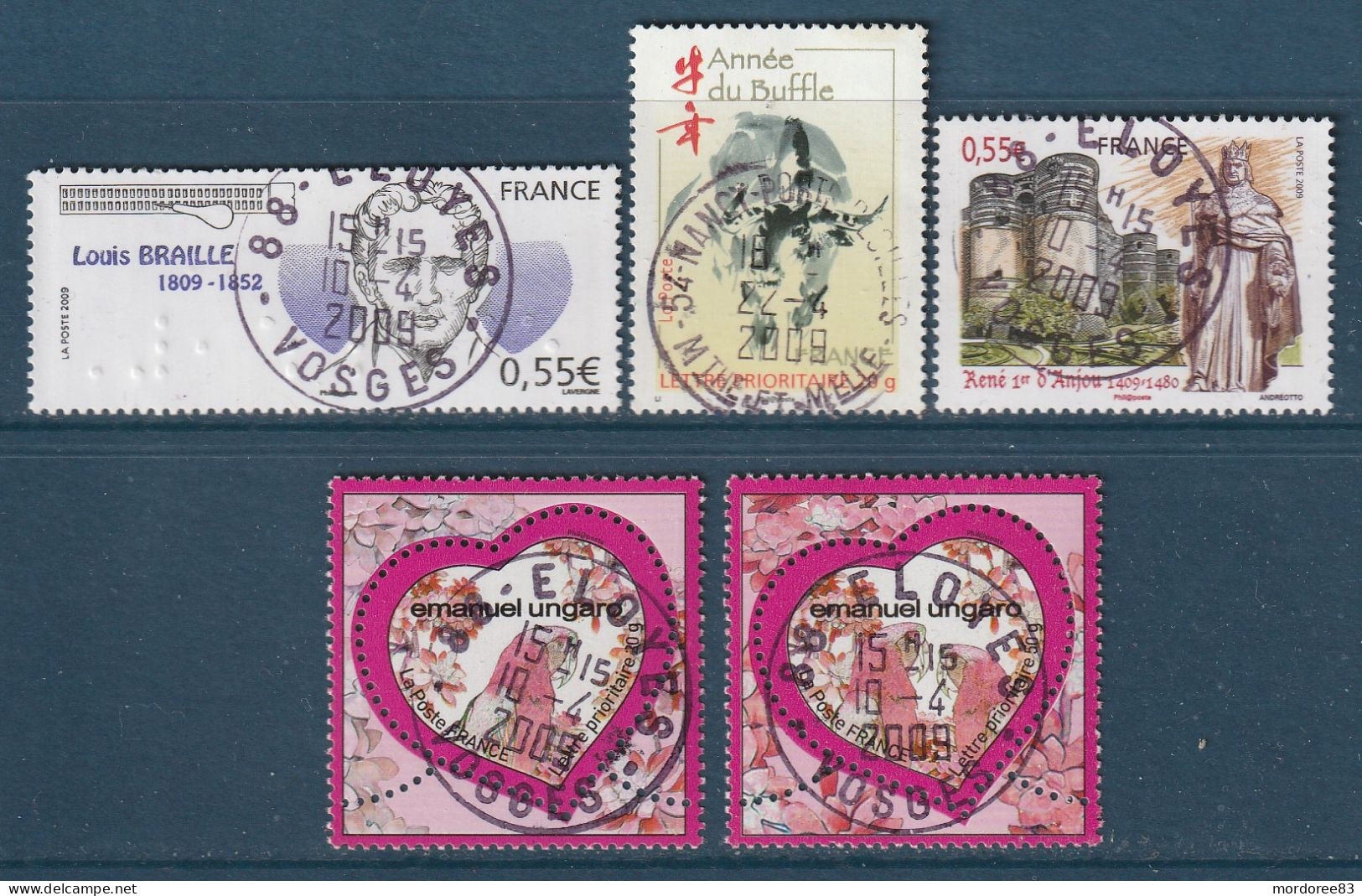 FRANCE 2009 LOT DE 5 TIMBRES OBLITERE A DATE YT 4324 A 4328 - Usados